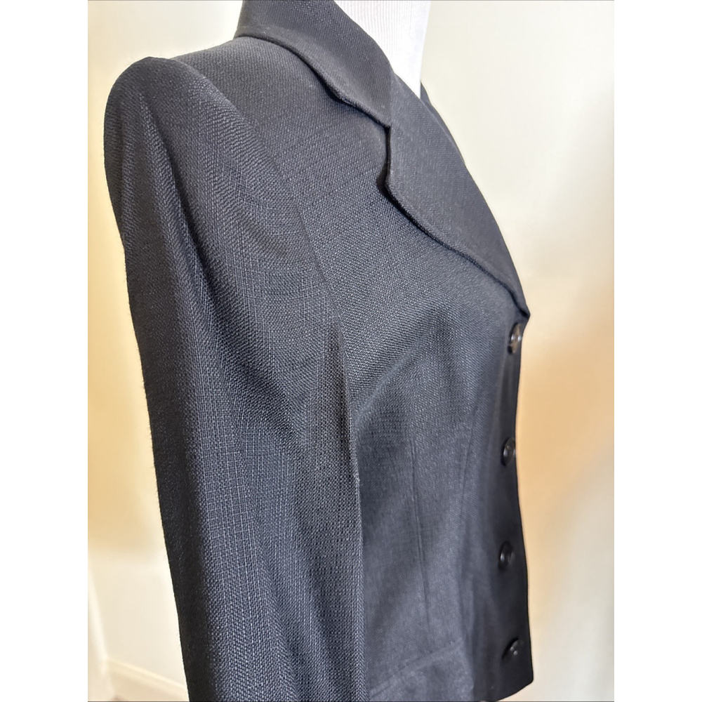 Dolce Gabbana Black Linen Blazer Jacket Size 48 Italy - Picture 3 of 8